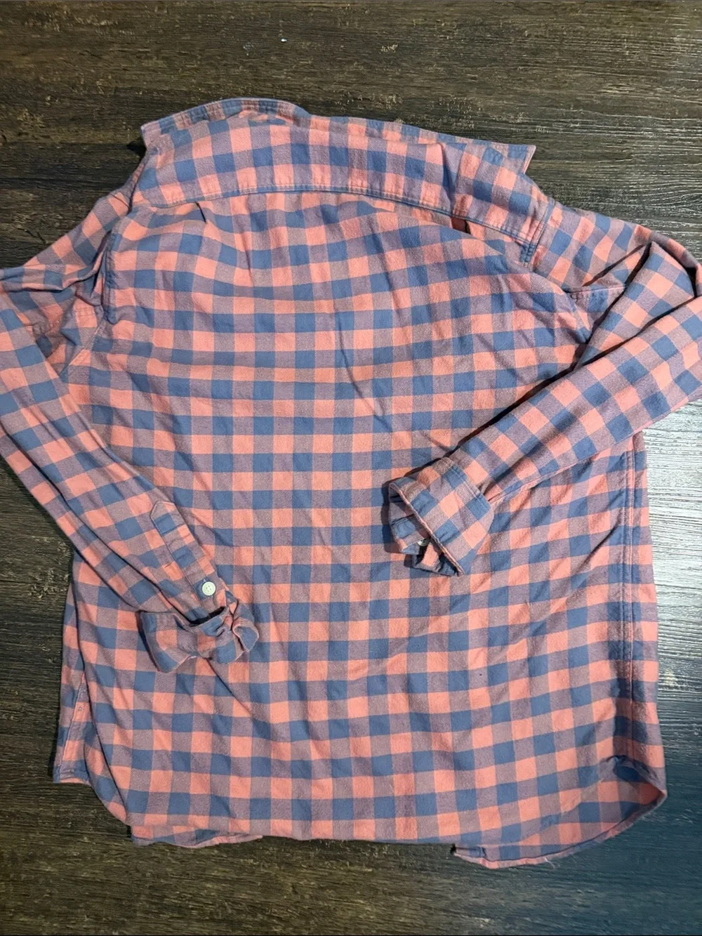 J. Crew Men’s Pink and Navy Checked Button-Down Shirt